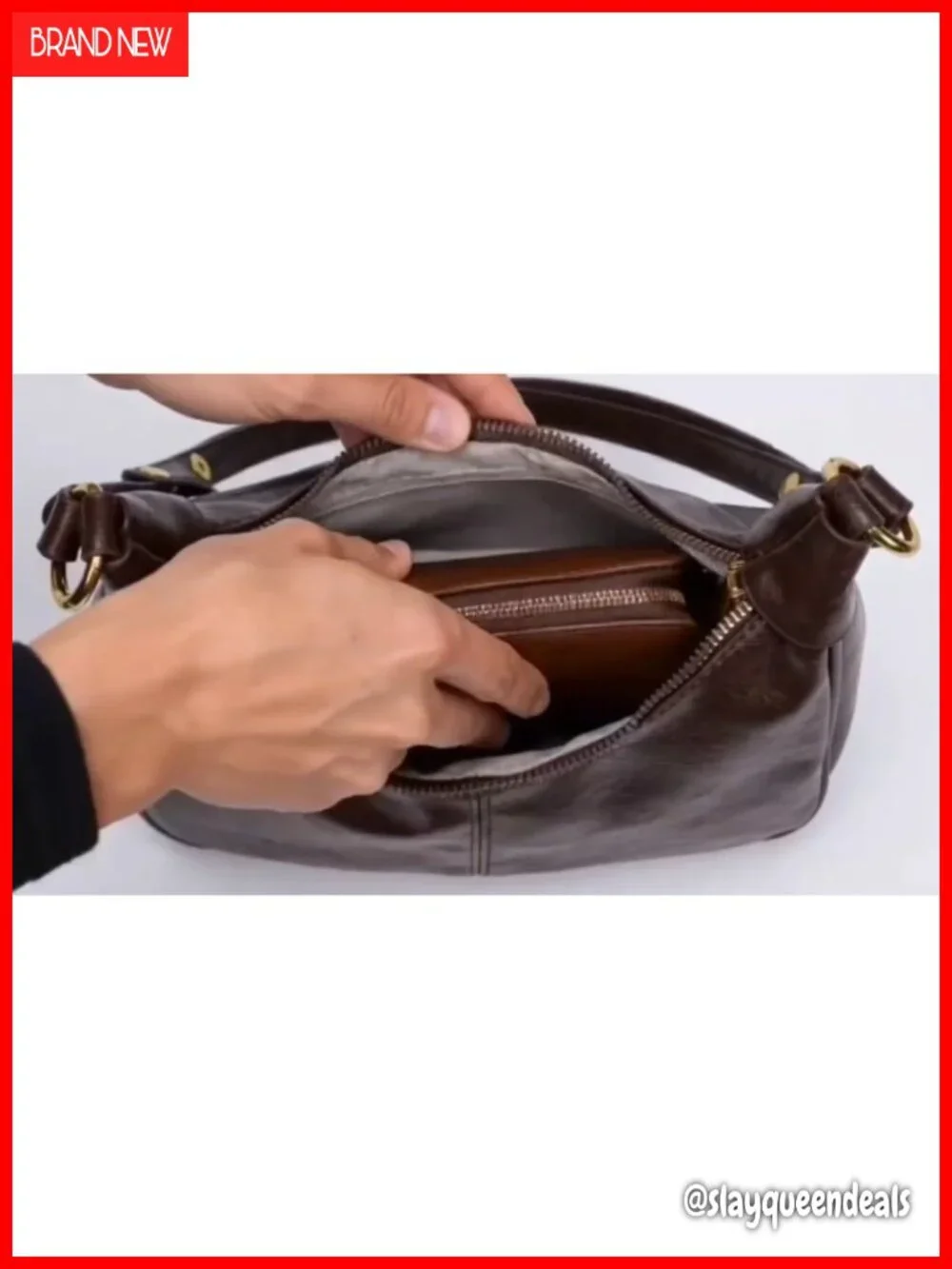 Small Hobo Bag Faux Leather Crescent Shoulder Purse Crossbody